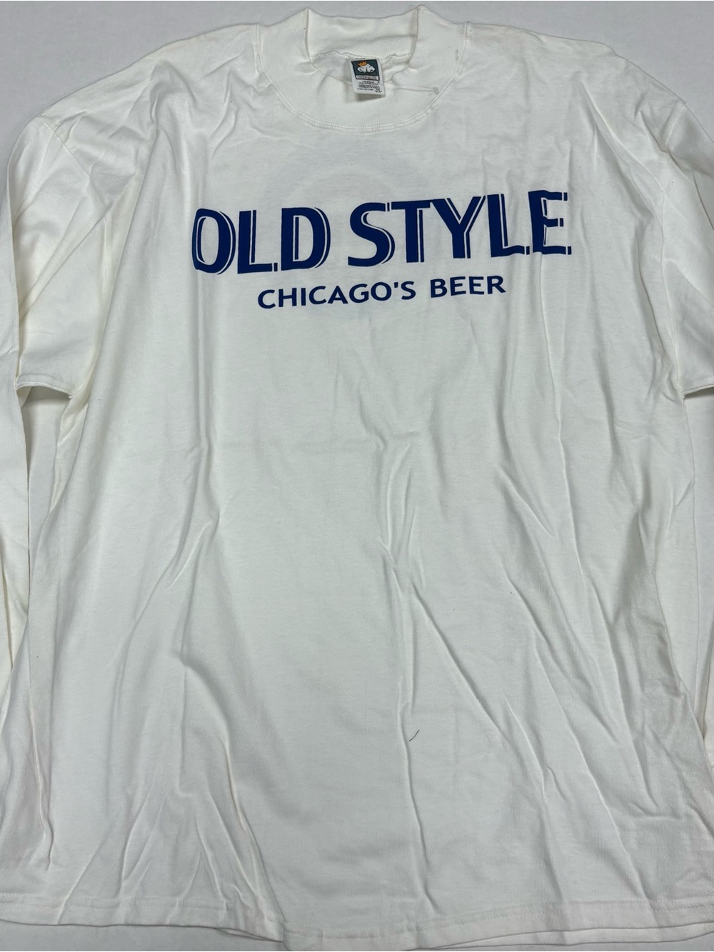 Vintage Old Style Chicago's Beer Chicago Cubs Long Sleeve T-Shirt White Mens 2XL